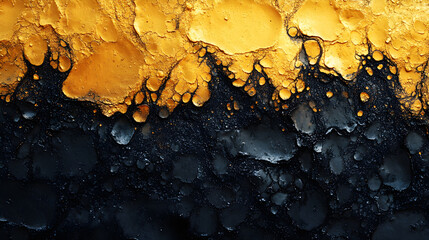 Poster - Abstract grunge background with contrasting yellow and black colors.