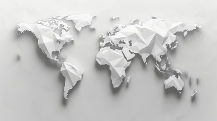 illustration of the world map all in white