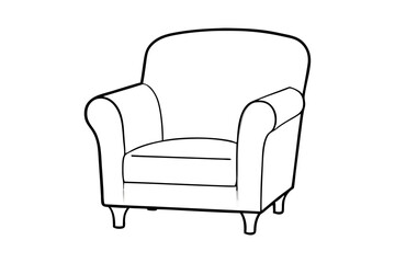 armchair line art vector illustration