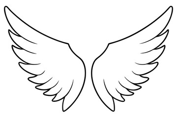 Canvas Print - wings line art vector illustration