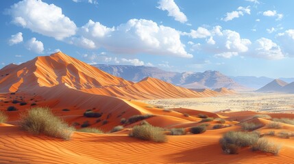 Canvas Print - Vast Desert Landscape Under a Sunny Sky