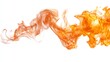 © wacharagorn - Dynamic and vibrant orange smoke gracefully flowing in the air, creating a mesmerizing abstract design on a white background.
