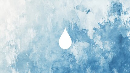 Leinwandbilder - A serene design showcases a single water droplet symbolizing hydration and refreshing qualities against a soothing blue background. Generative AI