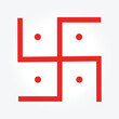 © Creative Pradnya - a red symbol of swastik with a white background, hindu religious