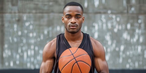 Portrait of a Determined Basketball Player