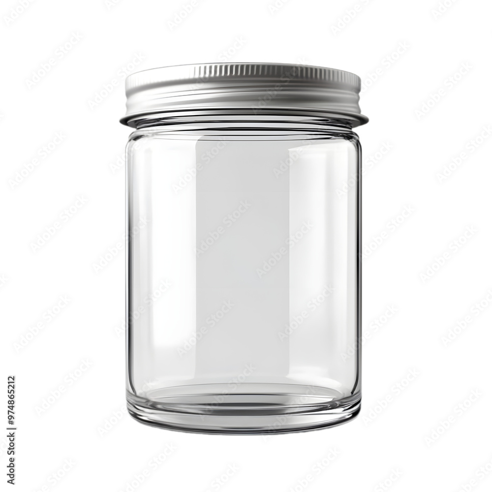 Jar Container Transparent transparent glass jar packaging mockup isolate Stock Photo | Adobe Stock