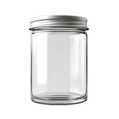 transparent glass jar packaging mockup isolate 