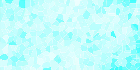 Wall Mural - light blue Broken quartz stained Glass Background with White lines. Voronoi diagram background. Seamless pattern with 3d shapes vector Vintage background. Geometric Retro tiles pattern