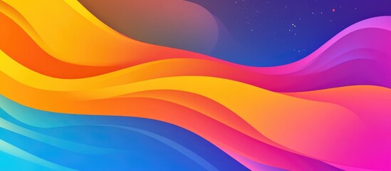 Wall Mural - Colorful abstract wave gradient background in a flat design style