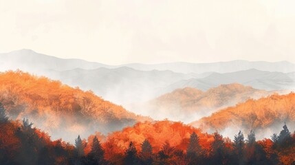 Wall Mural - Misty Mountain Landscape