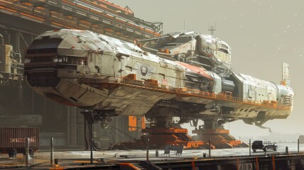 Poster - Spaceship at a Dock