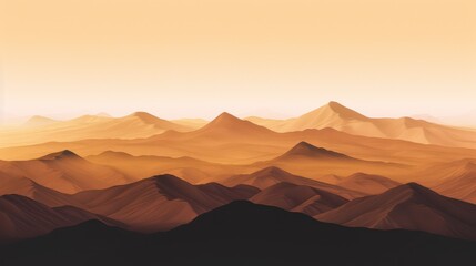 Wall Mural - Golden Hour Mountain Ranges