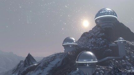 Poster - Observatory on a Snowy Mountain