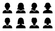 © MdJayedBin - Male and female head silhouettes avatar set. Vector illustration black person portrait head. Anonymous face profile and group icon isolated on white background