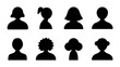© MdJayedBin - Male and female head silhouettes avatar set. Vector illustration black person portrait head. Anonymous face profile and group icon isolated on white background
