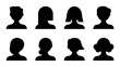 © MdJayedBin - Male and female head silhouettes avatar set. Vector illustration black person portrait head. Anonymous face profile and group icon isolated on white background