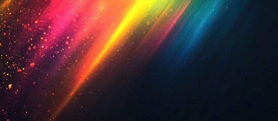 Colorful rainbow on a dark background creating an abstract design suitable for web and desktop use Unique surreal texture with light dispersion for banners and icons