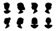 © MdJayedBin - Male and female head silhouettes avatar set. Vector illustration black person portrait head. Anonymous face profile and group icon isolated on white background