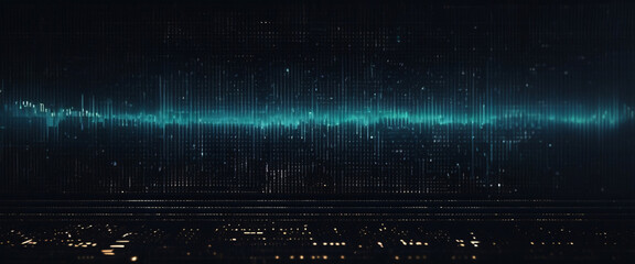 Poster - An abstract digital background with binary code and AI algorithms running in the background