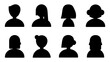 © MdJayedBin - Male and female head silhouettes avatar set. Vector illustration black person portrait head. Anonymous face profile and group icon isolated on white background