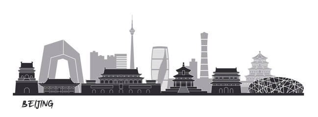 Beijing Skyline, Buildings Are Detailed, Moveable and Complete