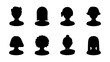 © MdJayedBin - Male and female head silhouettes avatar set. Vector illustration black person portrait head. Anonymous face profile and group icon isolated on white background