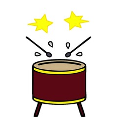 Sticker - cute cartoon of a drum