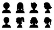 © MdJayedBin - Male and female head silhouettes avatar set. Vector illustration black person portrait head. Anonymous face profile and group icon isolated on white background