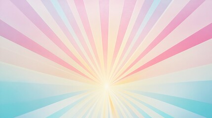 Wall Mural - Pastel sunburst with radial pattern and soft colors, abstract background concept