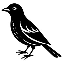 Black bird silhouette illustration with copy space