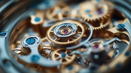 Aufkleber - Complex clockwork mechanism ticking away time