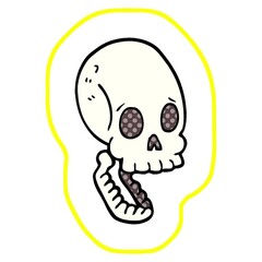 Sticker - cartoon doodle skull