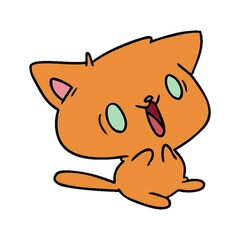 Sticker - cartoon illustration of cute kawaii cat