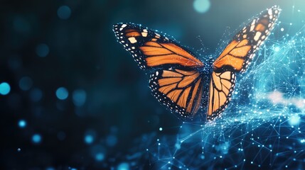 Digital Business Transformation Butterfly Lifecycle. AI generated illustration