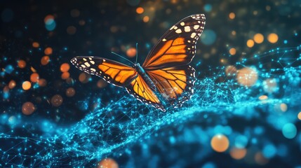 Digital Business Transformation Butterfly Lifecycle. AI generated illustration