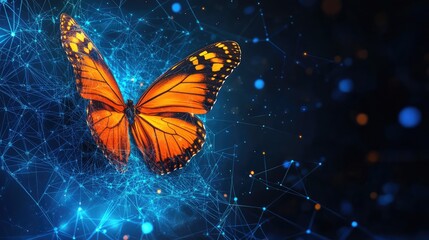 Digital Business Transformation Butterfly Lifecycle. AI generated illustration