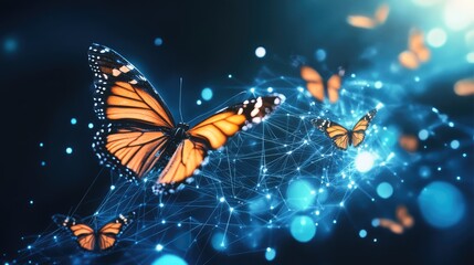 Digital Business Transformation Butterfly Lifecycle. AI generated illustration