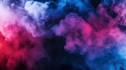 Canvas Print - Abstract Swirling Smoke with Purple, Blue, and Red Hues