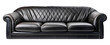 © Katawut - Black Leather Sofa with Diamond Pattern Upholstery Isolated on Transparent Background