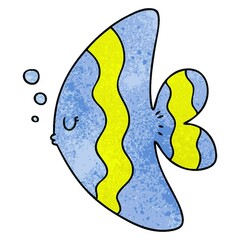 Poster - hand drawn quirky cartoon fish 