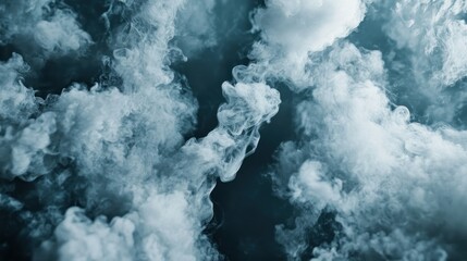 Poster - Abstract Swirling Smoke Clouds Against a Dark Background