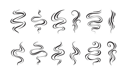 Smoke, aroma lines icon. Doodle Wavy Smoke lines symbol sketch style hand drawn