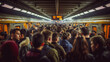 © Goutam - A crowded subway platform filled with commuters during rush hour. People are waiting for trains, showcasing urban life and daily travel routines.
