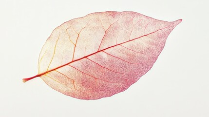 Wall Mural - A Single Delicate, Dried Leaf With Red Veins