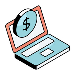 Sticker - A trendy design icon of online money