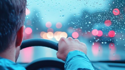 Wall Mural - A person driving a car recklessly, demonstrating the dangers of risky behavior.