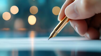 Wall Mural - A person signing a loan document, emphasizing the financial risks associated with borrowing.