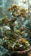 Wall Mural - Vintage Bicycle in a Dreamlike Forest