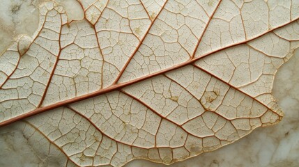 Sticker - Close-up of a Dried Leaf with Delicate Veins