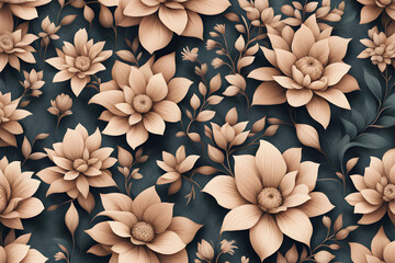 Wall Mural - seamless background with flowers